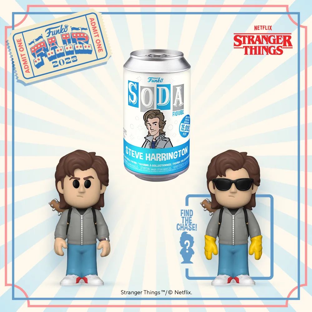 Steve Stranger Things Vinyl Funko Soda w/ in chance at chase in st –  Plastic Empire