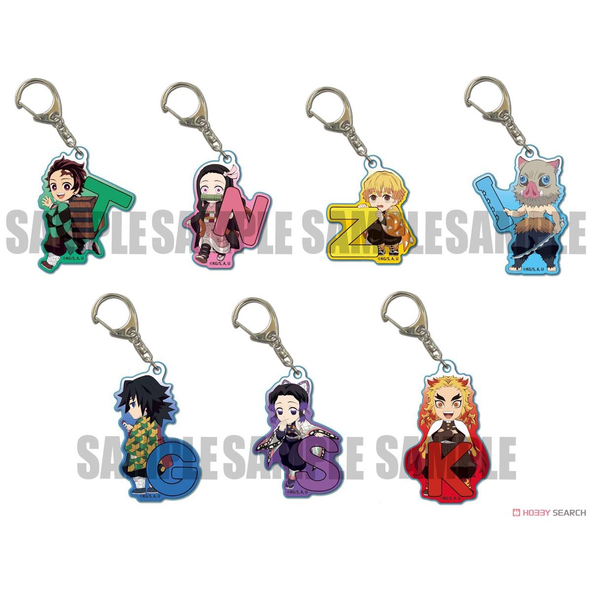 Demon Slayer Kimetsu No Yaiba Trading Acrylic Key Ring Alphabet Ver. Blind Box (1 Blind Box)