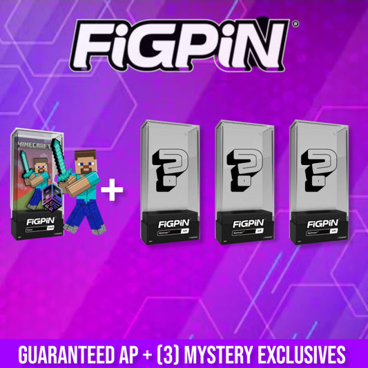 FIGPIN Glitter Steve #1250 Minecraft ARTIST PROOF + (3) MYSTERY EXCLUSIVE PICK YOUR AP BUNDLE