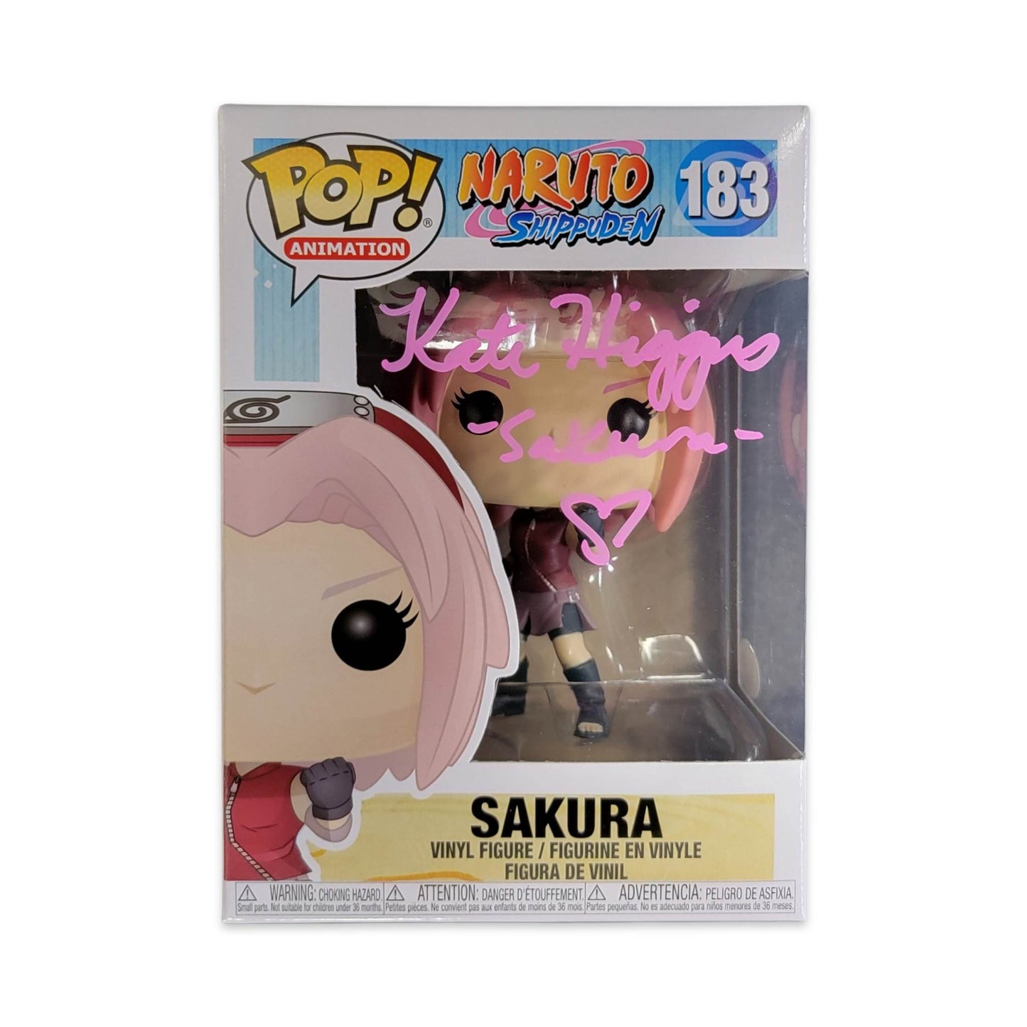 Kate Higgins signed Sakura Naruto Funko POP! #183 JSA Authenticated autograph