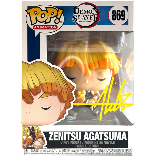 Aleks Le signed Zenitsu Funko POP! Demon Slayer #869 JSA Authenticated autograph