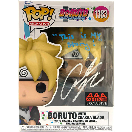 Amanda Miller signed Boruto w/ Chakra Blade Funko POP! Boruto #1383 JSA Authenticated autograph