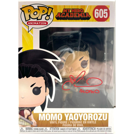 Collee Clinkenbeard signed Momo Yaoyorozu Funko Pop! MHA #605 JSA Authenticated autograph