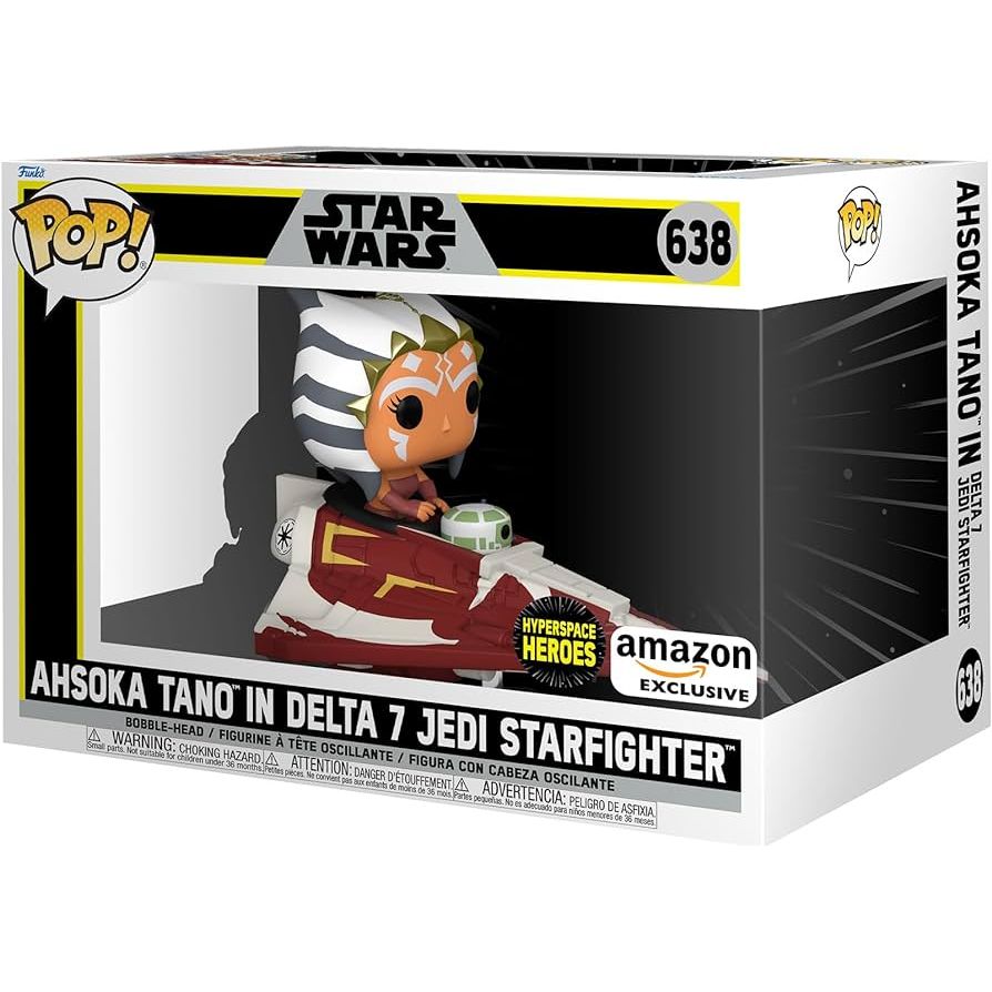 Funko Pop! Ahsoka Tano in Delta 7 Jedi Starfighter from Star Wars #638 Hyperspace Heroes Amazon Ex