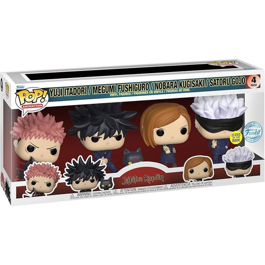 Funko Pop! Yuji, Megumi, Nobara and Gojo from Jujutsu Kaisen 4-pack GITD Special Ed