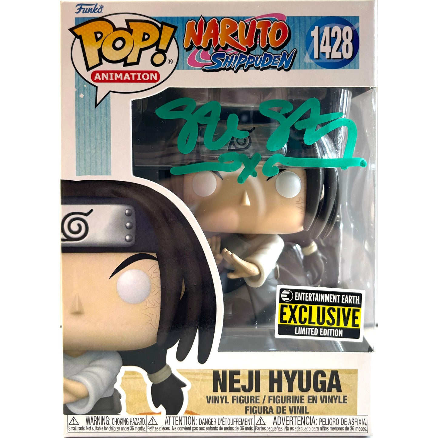 Steve Staley signed Neji Hyuga Funko Pop! Naruto EE EX #1428 JSA Authenticated autograph