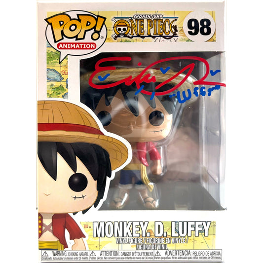 Erica Shroeder signed Monkey D. Luffy Funko Pop! One Piece #98 JSA Authenticated autographed