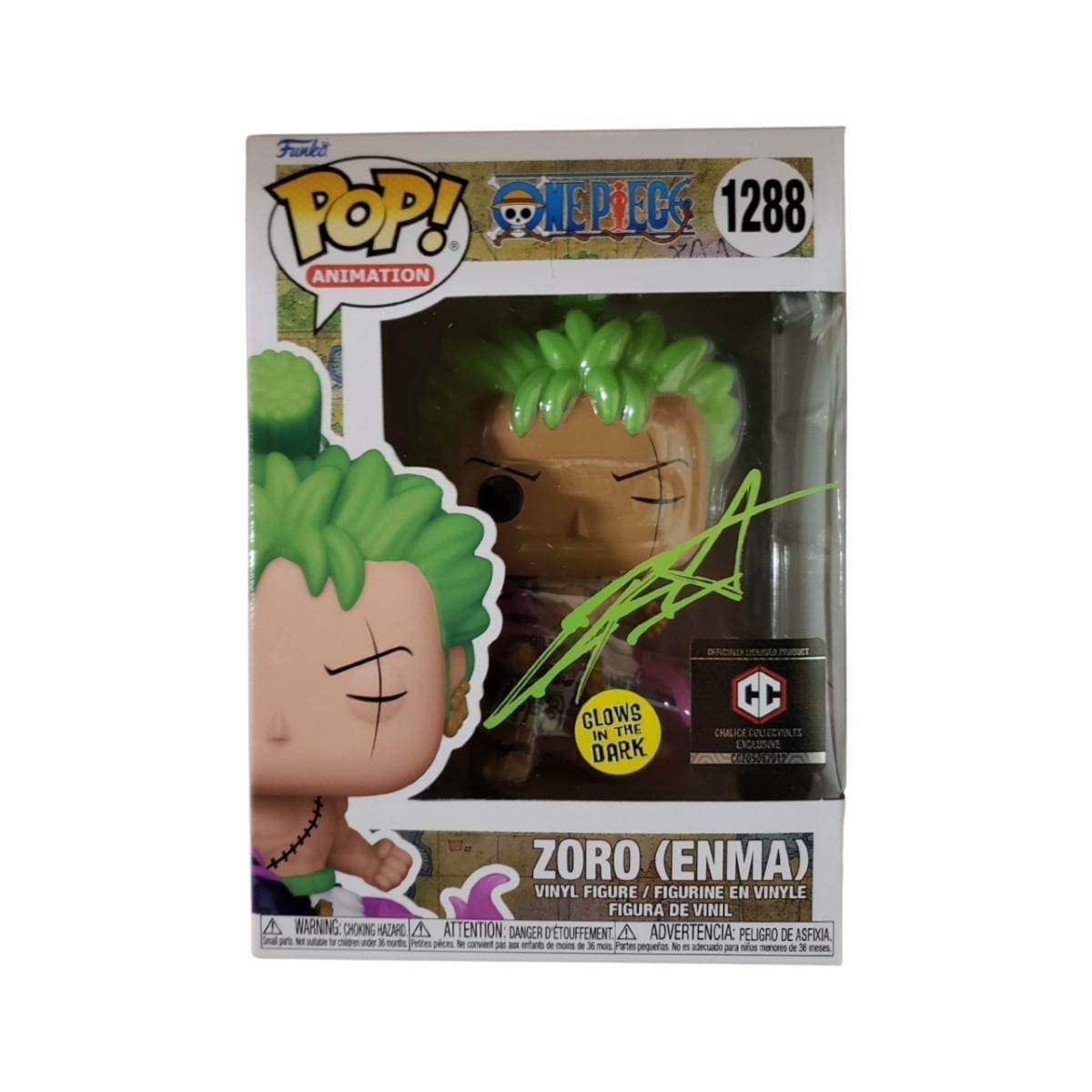 FUNKO POP! SIGNED ZORO ENMA CHRISTOPHER SABAT GITD CHALICE COLLECTIBLE ...