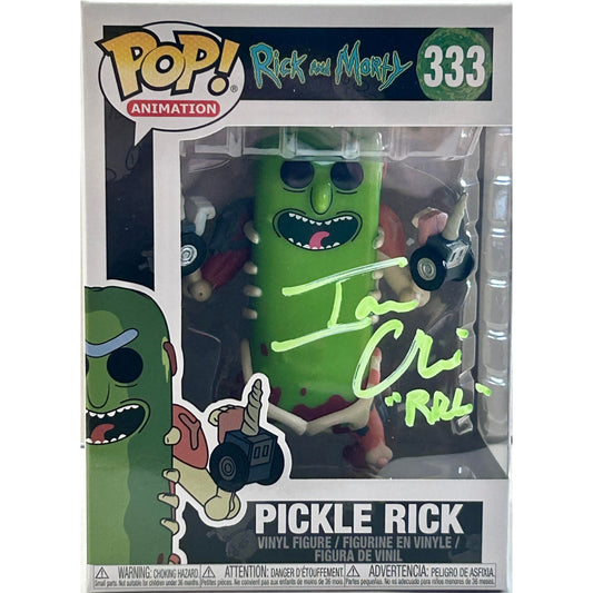 Ian Cardoni signed Pickle Rick Funko POP! Rick and Morty #333 JSA Authenticated autograph