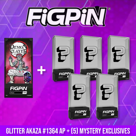 FIGPIN Glitter Akaza #1364 Demon Slayer ARTIST PROOF + (5) MYSTERY EXCLUSIVE PICK YOUR AP BUNDLE