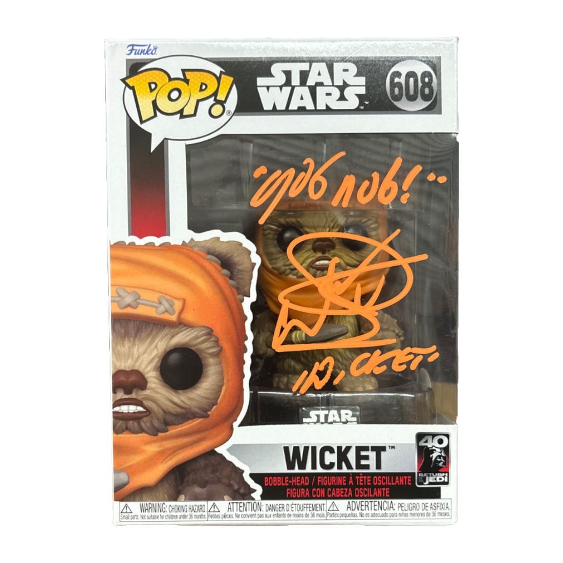 Warwick Davis signed Wicket Funko Pop! #608 JSA Authenticated autograph