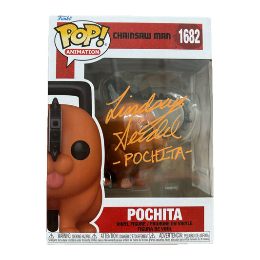 Lindsay Seidel signed Pochita Funko Pop! Chainsaw Man #1682 JSA Authenticated autograph