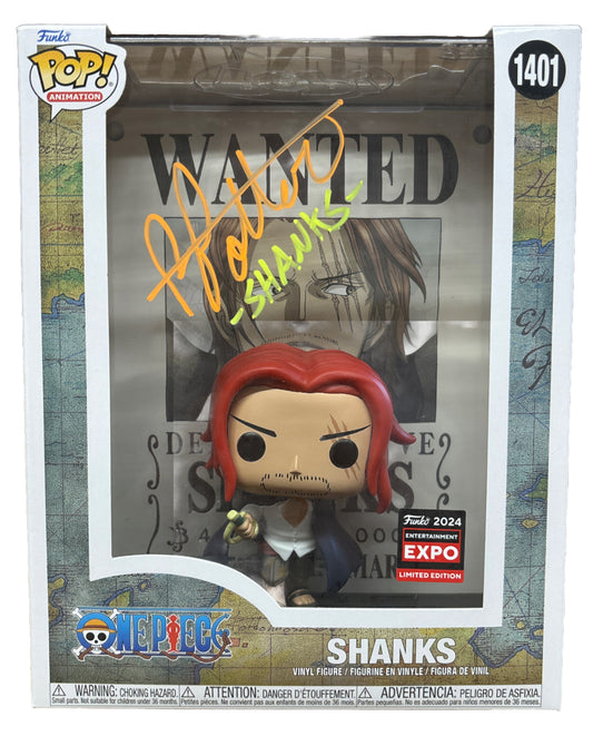 Brandon Potter signed Shanks Wanted Poster Funko Pop! One Piece #1401 Entertainment Expo 2024 JSA Authenticated autograph