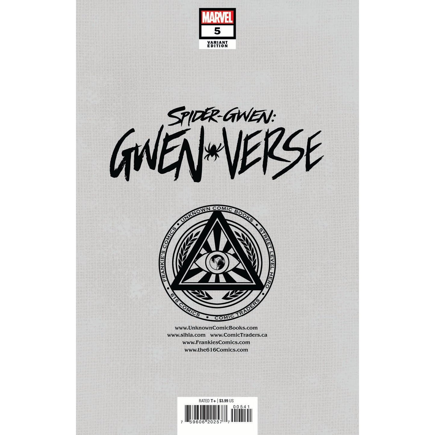 SPIDER-GWEN: GWENVERSE #5 UNKNOWN COMICS R1C0 EXCLUSIVE VAR (08/24/2022)