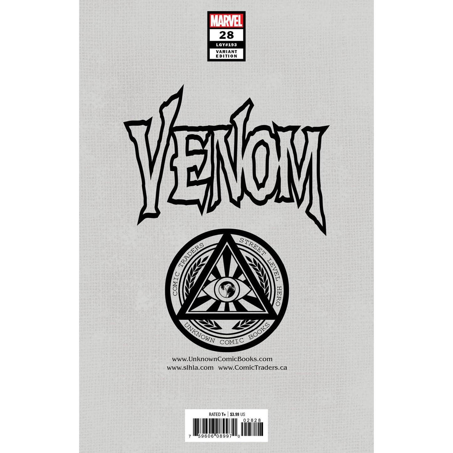 VENOM #28 UNKNOWN COMICS DAVE RAPOZA EXCLUSIVE VIRGIN VAR (09/16/2020) (09/23/2020)