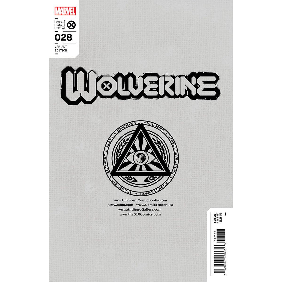 WOLVERINE #28 UNKNOWN COMICS SABINE RICH EXCLUSIVE VIRGIN VAR (12/14/2022)