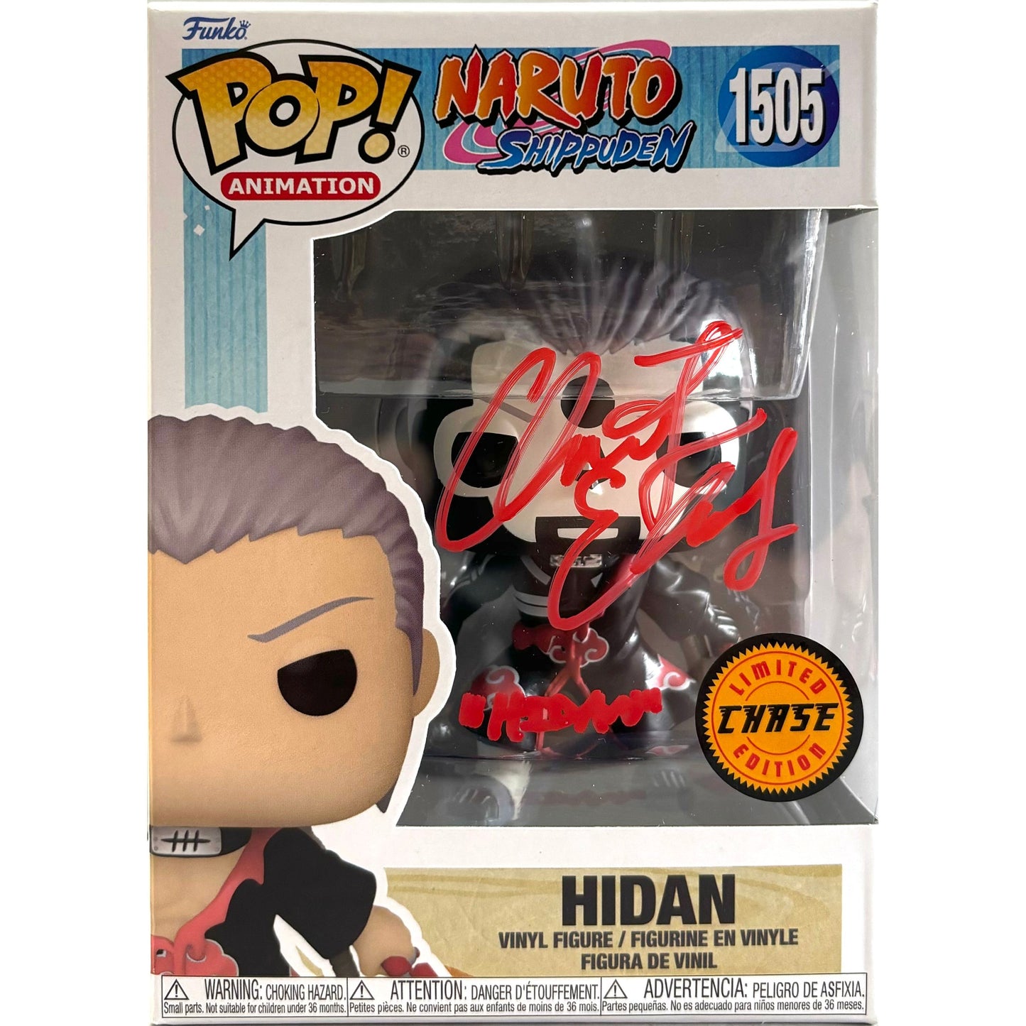 Chris Edgerly signed Hidan Chase Funko POP! Naruto #1505 JSA Authenticated autograph