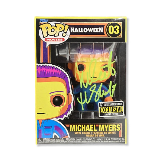 Nick Castle signed Blacklight Michael Myers Funko POP! #03 JSA Authenticated autograph