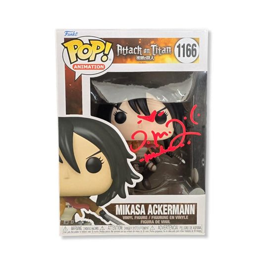 Trina Nishimura signed Mikasa Ackermann Funko POP! AoT #1166 JSA Authenticated autograph