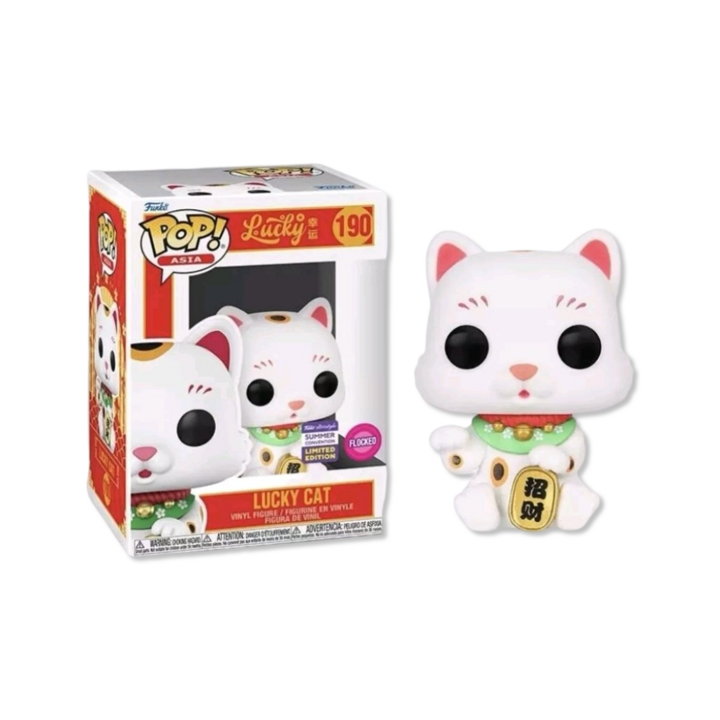 Funko Pop! Asia Lucky Cat (Flocked) from Lucky Series #190 Summer Con LE